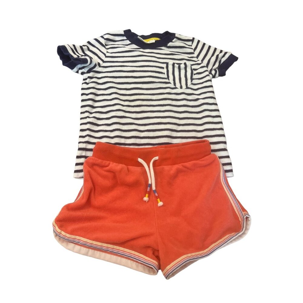 Boden‎ Terrycloth Shirt and Shorts Girls 6-7Y